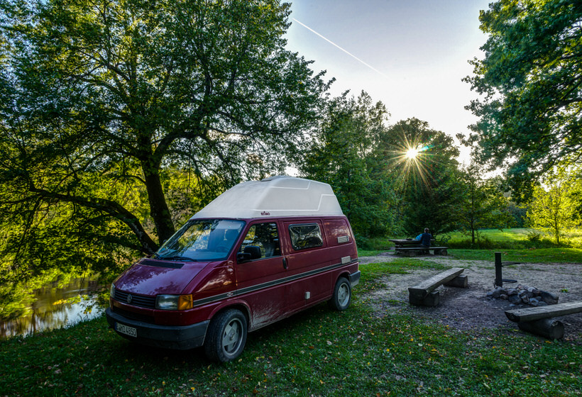 Combi Volkswagen en pleine nature